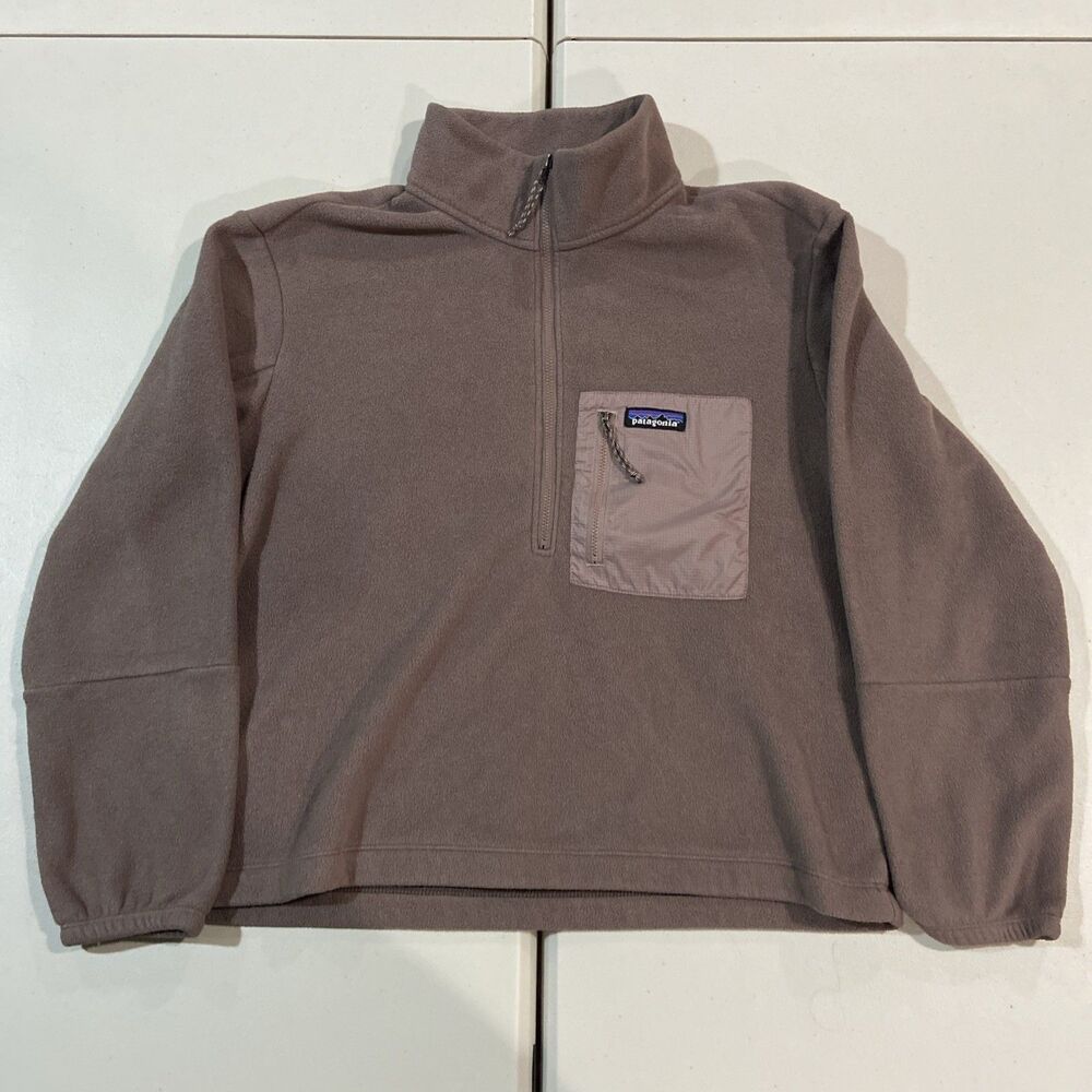 Patagonia Womens M Purple Microdini 1/2 Zip Fleece Pullover Sweatshirt